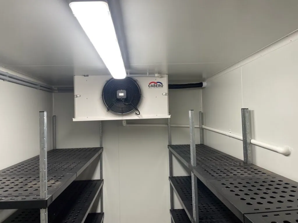 Shelving in a cold room