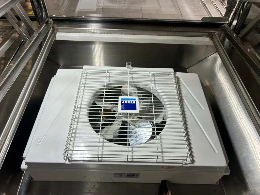 New evaporator fan installed in cake display unit