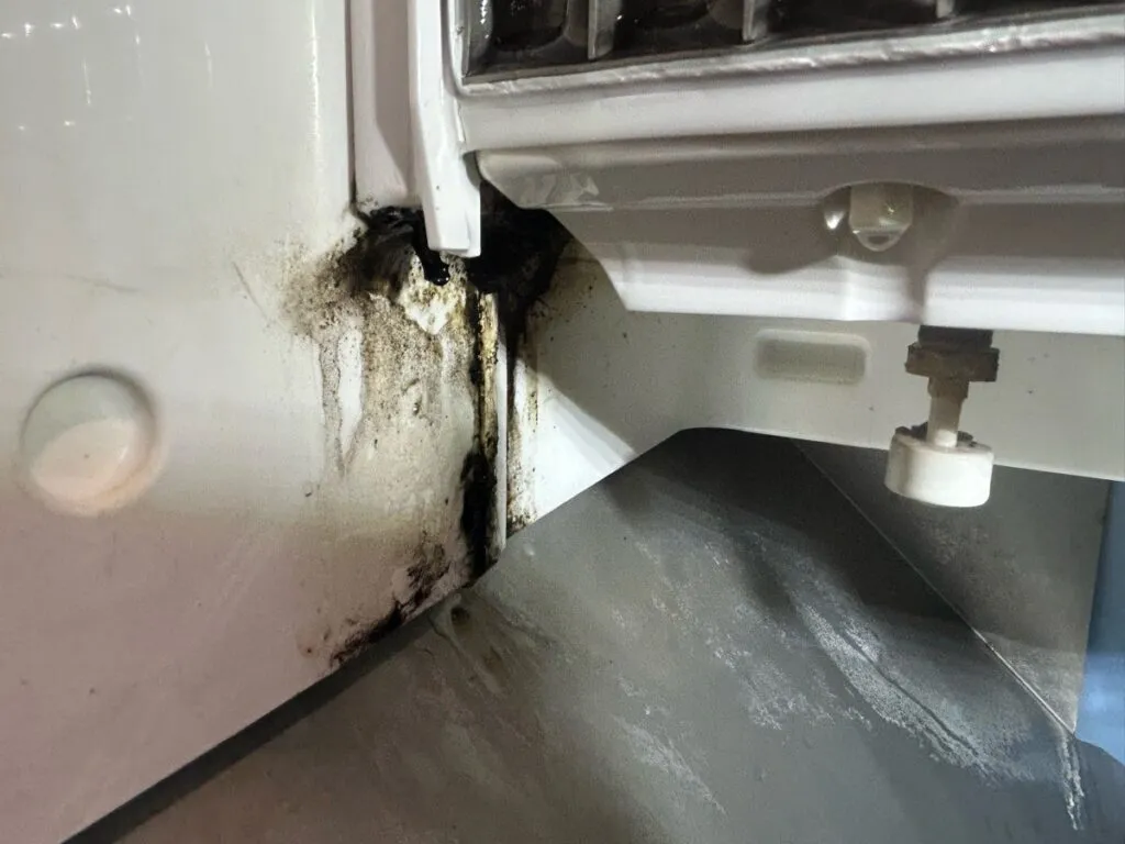 Grime build up in an ice machine
