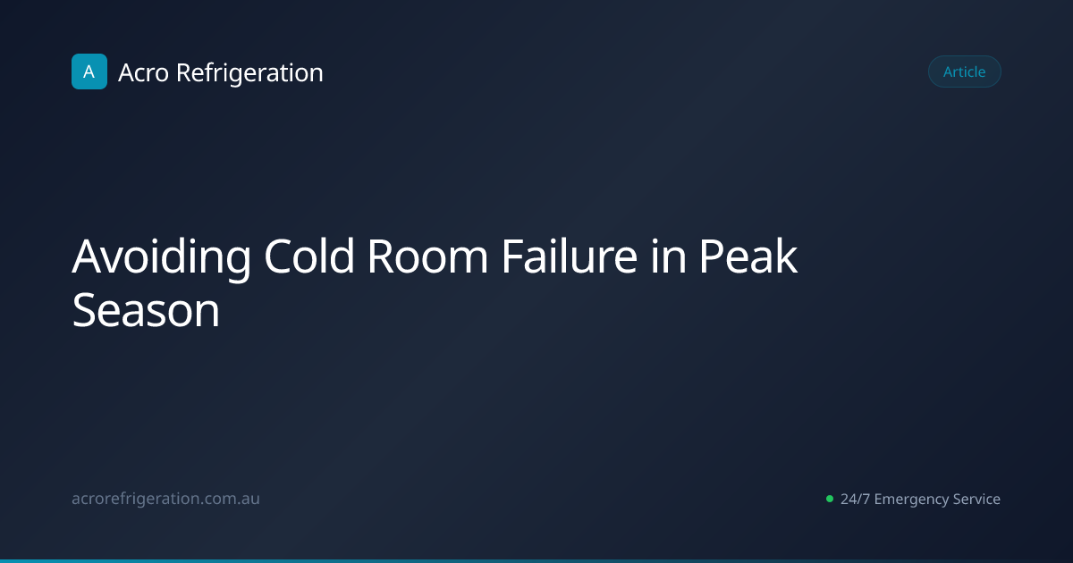 Avoiding Cold Room Failure in Peak Season | Acro Refrigeration