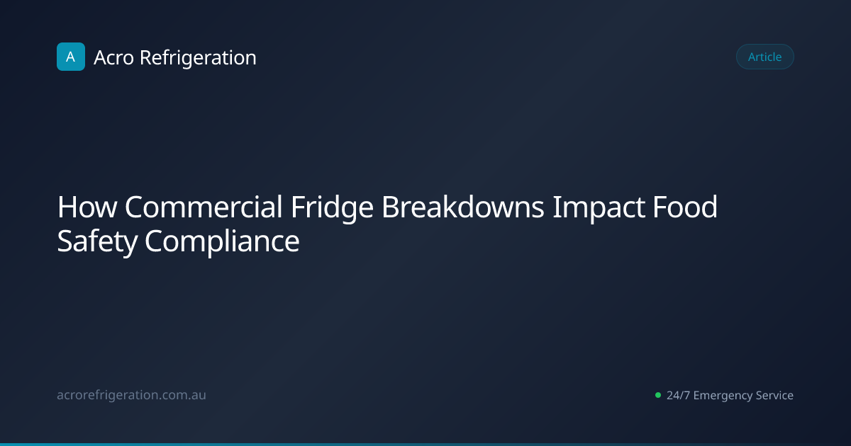 How Commercial Fridge Breakdowns Impact Food Safety Compliance | Acro ...