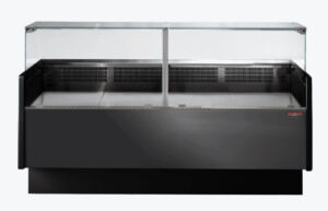 Tecnodom Serie MR80 Black 2000mm Wide Deli Display with Storage and Castors TDMR-0820B