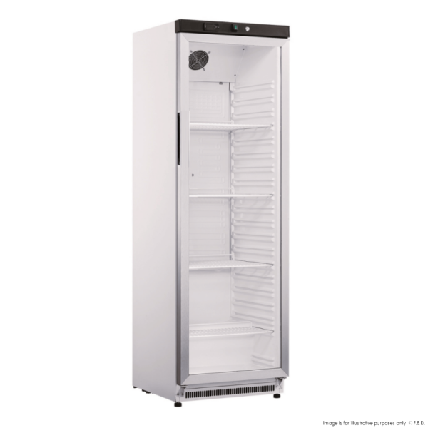 Thermaster Stainless Steel Upright Static Display Fridge XR400SG