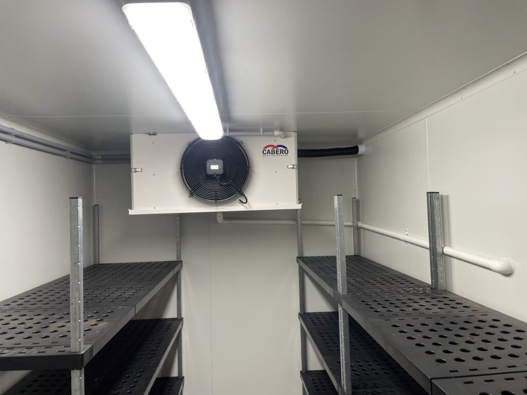 Shelving in a cold room