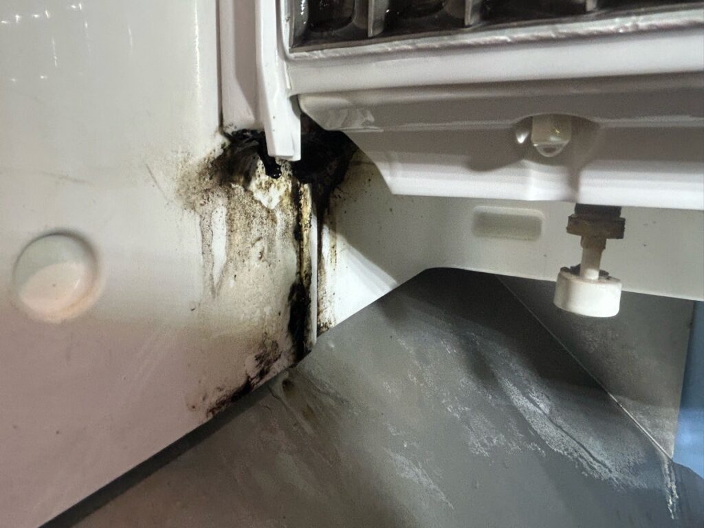 Grime build up in an ice machine