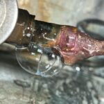 Gas leaking from a weld on a commercial refrigerated cold room